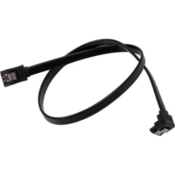 SATA III Cable with 90 Degree Right Angle and Locking Latches, 0.5m, Black