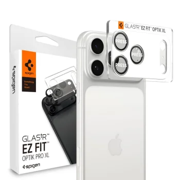 Spigen Optik Pro XL kameras aizsargstikls iPhone 17 Pro Max, sudraba krāsā