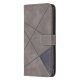 Apple iPhone 14 Pro 6.1\'\' Geometric Texture Wallet Stand Leather Phone Book Case Cover, Grey