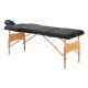 Balance Portable Massage Table 3 Section Folding Wooden Spa Bed, Black