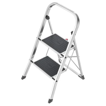 Saliekamās kāpnes Hailo K70 StandardLine, 2 pakāpieni, sudraba krāsā