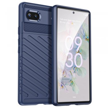 Google Pixel 6a Thunder Series Twill Texture TPU Mobile Phone Cover Case, Blue | Telefona Macņš Vāciņš Apvalks...