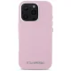 Karl Lagerfeld Saffiano Full Wrapped Elongated Metal Logo MagSafe iPhone 16 Pro Max Case - Pink