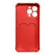 Чехол Card Armor для iPhone 13 Mini с отделением для карт красный
