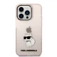 Karl Lagerfeld Ikonik Choupette vāciņš iPhone 14 Pro Max - Rozā