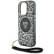 Guess HC IML Leopard Triangle Cord Strap MagSafe vāciņš iPhone 16 Pro Max - Melns | Phone Case Cover Black