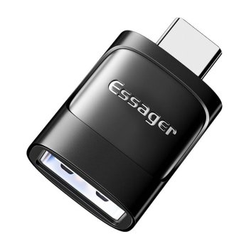 Переходник OTG USB 3.0 female на USB-C male Essager (черный)