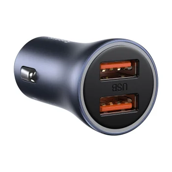 Baseus Golden Contactor Pro 2x USB-A 40W automašīnas lādētājs QC SCP FCP AFC - pelēks | Phone Car Charger