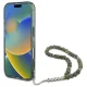 Guess iPhone 16 Plus Case IML Glitter With Pearl Strap MagSafe, Green