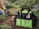 Garden Tool Set with Bag DIVO Trowel Fork Rake 3 Pcs, black-green