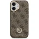 Guess iPhone 17 vāciņš 4G Strass Logo MagSafe, brūns