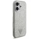 Чехол Guess Glitter Triangle Logo MagSafe для iPhone 17 - серебристый