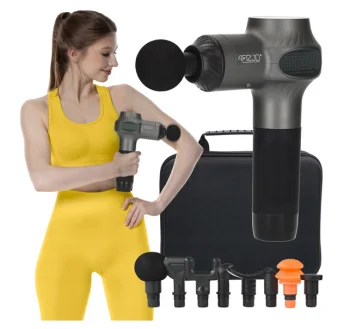 Массажный пистолет 4Fizjo 1198 Massage Gun Active, 30 Вт, 8 насадок