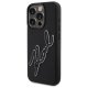 Karl Lagerfeld 3D Rubber Signature vāciņš Apple iPhone 15 Pro, Melns