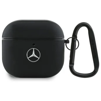Чехол Mercedes MEA4CSLBK Leather Metal Logo для AirPods 4 Черный