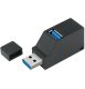 USB 3.0 centrmezgls 3 portu ātrgaitas datu sadalītājs 5Gbps, melns