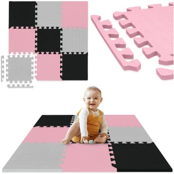 4FIZJO Kids Puzzle Play Mat 90x90 cm, Pink