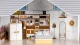 Деревянный кукольный домик Emma с 10 предметами мебели, 3 уровня, ECOTOYS