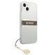 Guess iPhone 13 mini Case 4G Strap Charm, Transparent