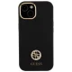 Guess Silicone Logo Strass 4G vāciņš iPhone 15 / 14 / 13, melns