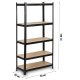 Humberg HR-813 metāla noliktavas plaukts 180x90x40 cm, melns