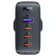 Ātrais lādētājs GaN UK 100W Power Delivery 3x USB-C 1x USB – melns