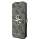 Apple iPhone 16 Pro Max 6.9\" Guess 4G Metal Logo Book Case Cover, Brown