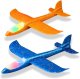 Bērnu rotaļu putuplasta lidmašīna planieris 2 LED diodes 48x47cm, Oranžs | Toy Foam Airplane