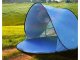 Pašatverams pludmales telts ar UV aizsardzību, liels, ar pārsegu, zils