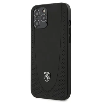 Ferrari iPhone 12 Pro Max vāciņš Off Track Perforated, melns