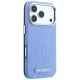 Чехол Karl Lagerfeld Grained Mono Resin Logo MagSafe для iPhone 17/18 Pro Max, голубой