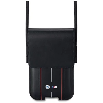 BMW Telefona Soma ar Sarkanām Svītrām - Melna | Phone Pouch Red Stripes Bag Black