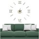Stylish wall clock DIY 130cm Silver/Mirror