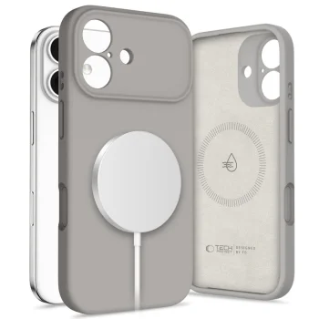 Силиконовый MagSafe-чехол Tech-Protect для iPhone 17 — серый