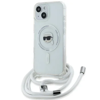 Karl Lagerfeld iPhone 15 / 14 / 13 Case Crossbody IML Karl Head MagSafe, Transparent