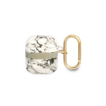 Guess чехол для AirPods Marble Strap Collection Серый