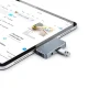 Tech-Protect V6 4in1 USB-C centrmezgls (HDMI, USB-A, PD 100W, Audio) - Pelēks