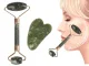 Nefrīta sejas masāžas rullītis + Gua Sha plāksne, Dažādas krāsas | Jade Face Roller with Gua Sha Massage Plate