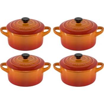Le Creuset Stoneware Set of 4 Petite Casseroles 0.25 L, Red
