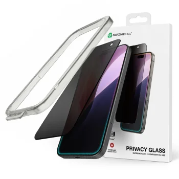 AmazingThing iPhone 17 Pro aizsargstikls Radix Privacy