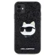 Чехол Karl Lagerfeld для iPhone 11 / XR Glitter Choupette Patch, черный
