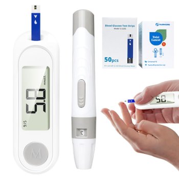 Digital Blood Glucose Meter Kit with 50 Test Strips and 50 Lancets