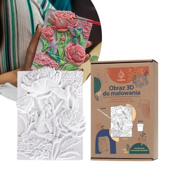 Plaster 3D Painting Kit "Peonies", Coloring Picture