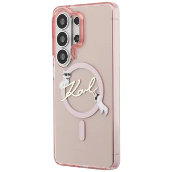 Чехол Karl Lagerfeld IML KC Script MagSafe для Samsung Galaxy S26 Ultra, розовый