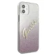 Чехол Guess для iPhone 12 mini, Glitter Gradient Script, розовый