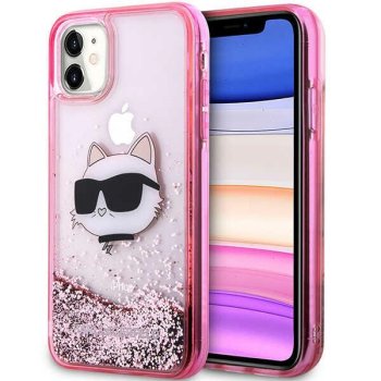 Apple iPhone 11 6.1'' Karl Lagerfeld Glitter Choupette Head Cover Case, Pink | Telefona Vāciņš Maciņš Apvalks...