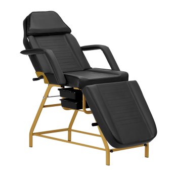 Activeshop 557G Cosmetic Chair with Trays, Gold and Black