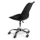 ModernHome PC-009 Office Chair with Cushion and Rubber Wheels, Black