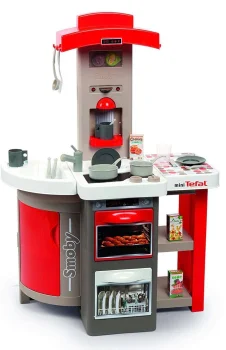 Bērnu Salokāma Spēļu Virtuve ar Skaņām, Rotaļu Virtuves Iekārtas Komplekts Smoby mini Tefal OpenCook 312202,...