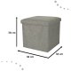 Saliekams Pufs Kaste ar Uzglabāšanas Nodalījumu, Pelēks | Folding Ottoman Padded Stool Storage Box